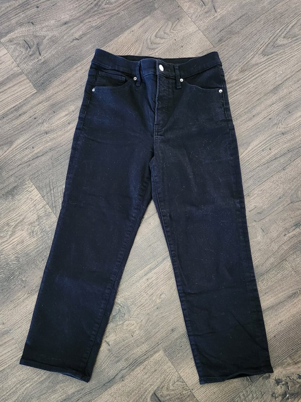 Express Black Straight High Rise Ankle Jeans 4 Short